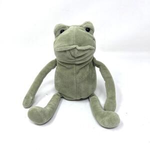 Jellycat Fergus Frog Plush 8" Original OG‎ Green Beanie Stuffed Animal Lovey HTF